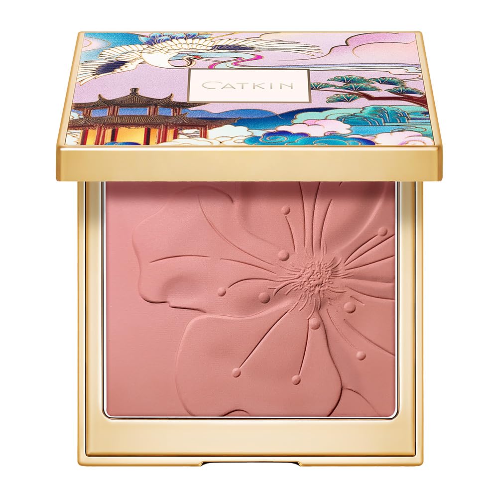 CATKIN Cheek Powder Blush Baked Pink Makeup Blusher Creamy Light Weight Long Lasting Natural Finish 10g (C07 Limerence)