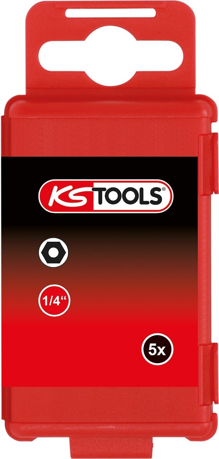 KS Tools 911.7711 1/4" CLASSIC Bit hexagon tamperproof 2,5mm, pack of 5