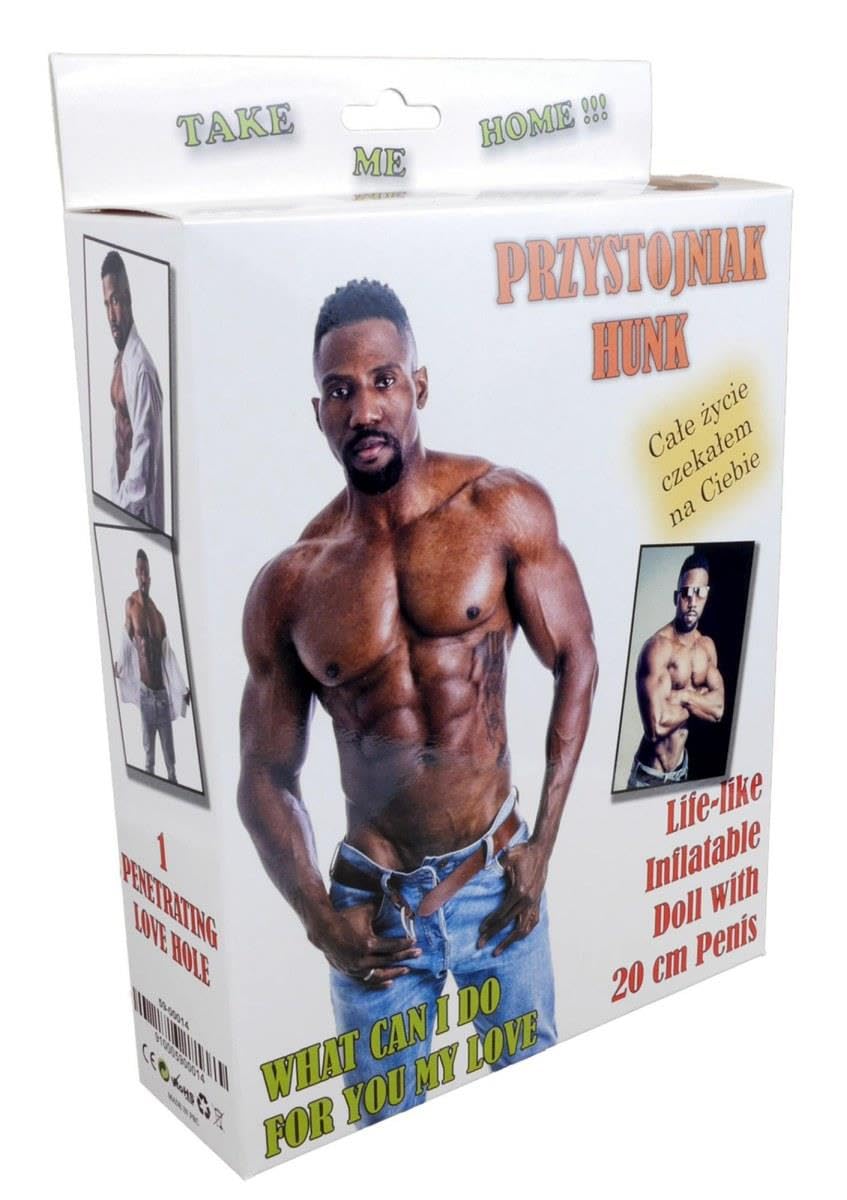 HUNK BAMBOLO GONFIABILE MASCHIO NERO