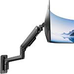 monTEK Ultra Wide Monitor Wall Mount for 17-49 Inch Screens, Heavy Duty Single Monitor Mount up to 44 lbs, Fully Adjustable Gas Spring Wall Mount, 75x75/100x100 VESA Mount, White