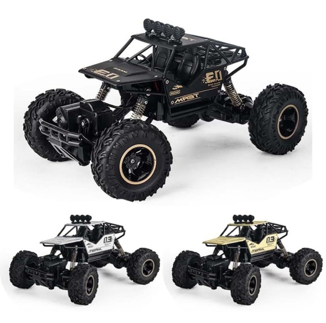 RC Rock Crawler 4x4 Off-Road Remote Control Car, 1:16 Scale, Alloy Material, USB Rechargeable, Black-image-21