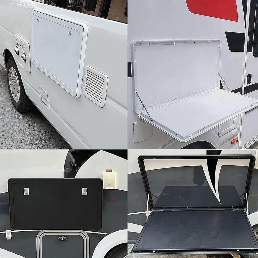 31.5" x 17.7" RV Folding Table - Wall-Mount Caravan Table with Lock for Campervans & Motorhomes - Portable Dinette Table (White, 800x400x25mm)