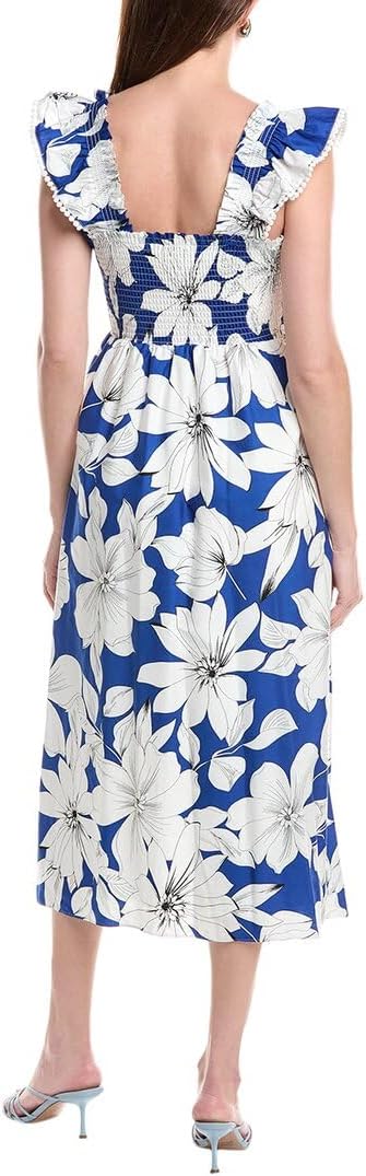 Anne Klein Women's Smocked Ruffle SLV Tiered Midi