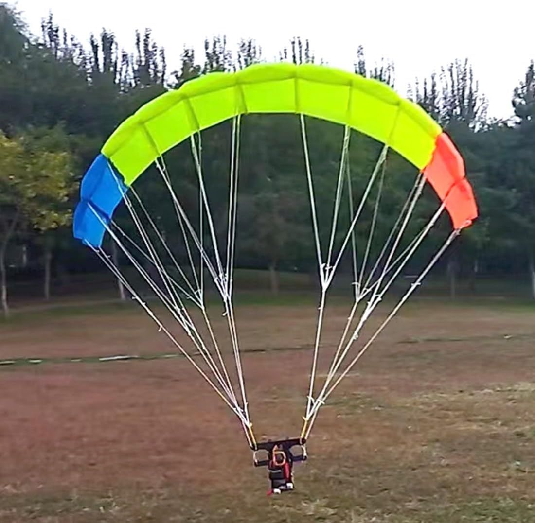 Kooteyybhyy 2.4G RC Electric Stunt Mini Paraglider Model for Adults, 128cm Wingspan High Altitude Stunt Flying Paraglider Toy, Nylon Canopy Color is Random (RTF)