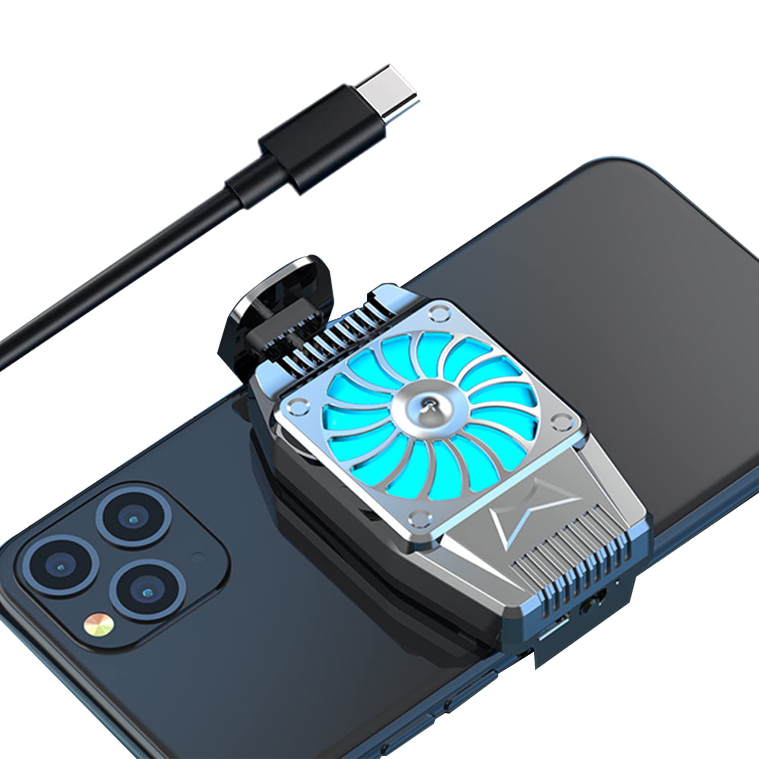 Zurligi Back Clip Phone Cooler, Phone Cooler for Mobile Gaming, Smartphone Radiator Refrigeration Fan Cooling, Phone with a Width of 7cm-10cm for Live Streaming, Video, Mobile Gaming