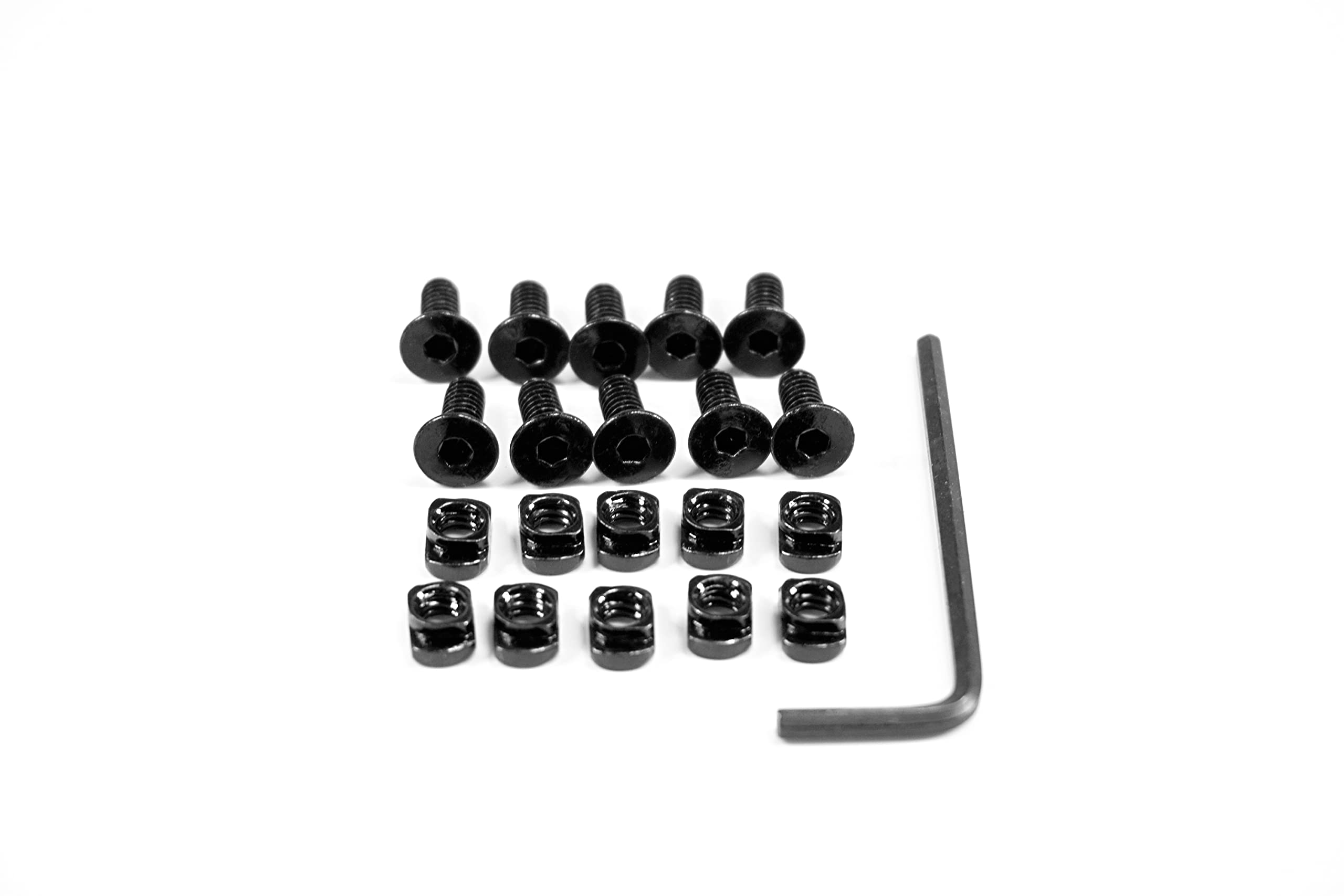 2-100pcs MLOK Compatible Rail Mount Screws and Nuts Standard Length 10-24 Camming T Nut Replacement (20)