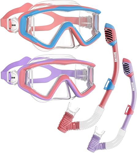 Miniatura 48 de Aegend - Equipo de esnórquel para adultos, jóvenes y niños, juego de esnórquel seco con vista panorámica, tecnología mejorada anti-fuga y anti-vaho,