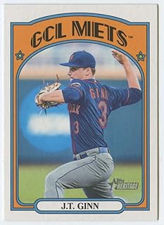 2021 Topps Heritage Minor League #16 J.T. Ginn GCL Mets Official Minor League Baseball MiLB Trading Card in Raw (NM or Bet...