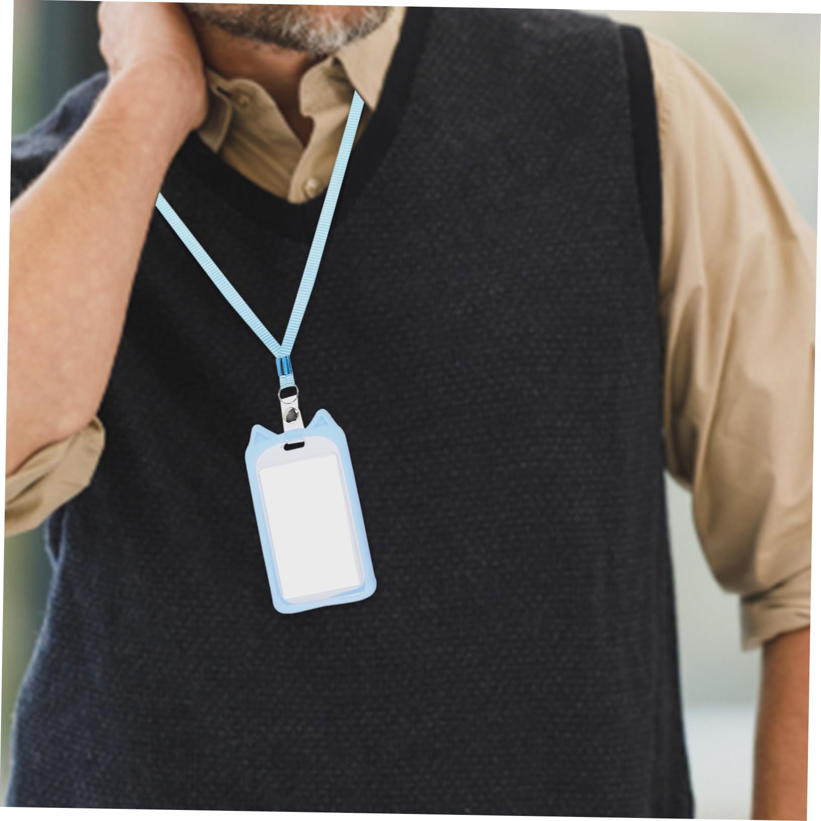 Operitacx 20piezas Fundas Para Tarjetas Con Lanyard Retráctil Soporte De Identificación Para Credenciales y Tarjetas De Transporte Diseño De Gato