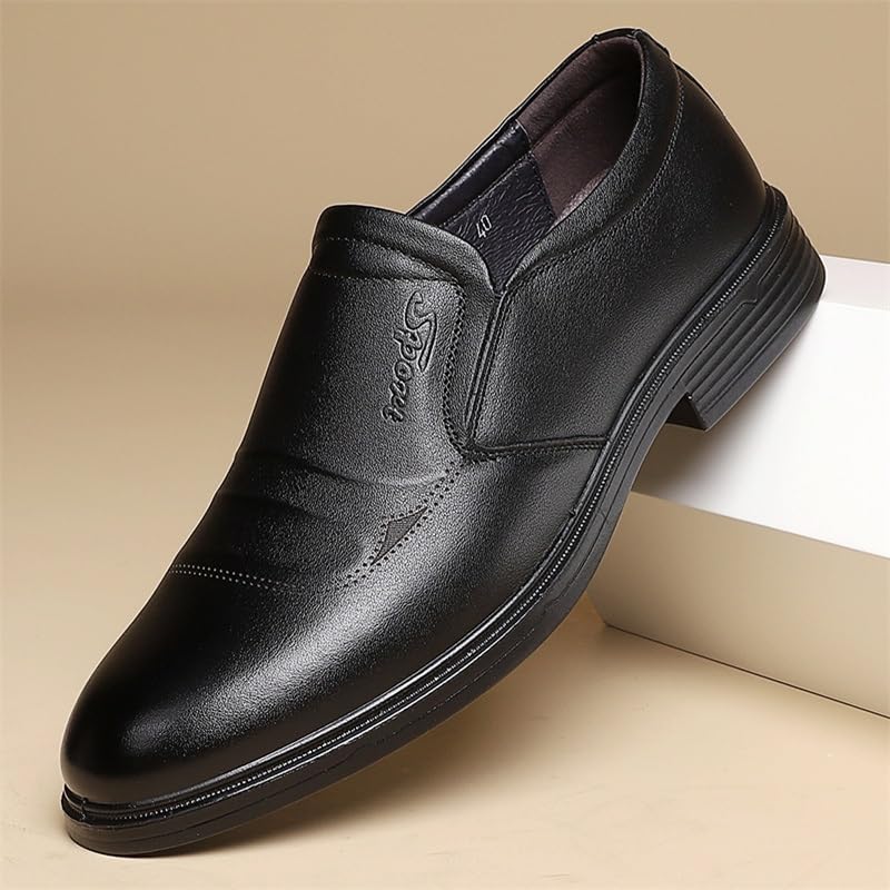 Men's Slip On Oxford Dress Shoes Business Formal Leather Loafer Breathable Driving Shoe Men Slip Resistant Work Stylish Slip On Wedding Shoe for Men2