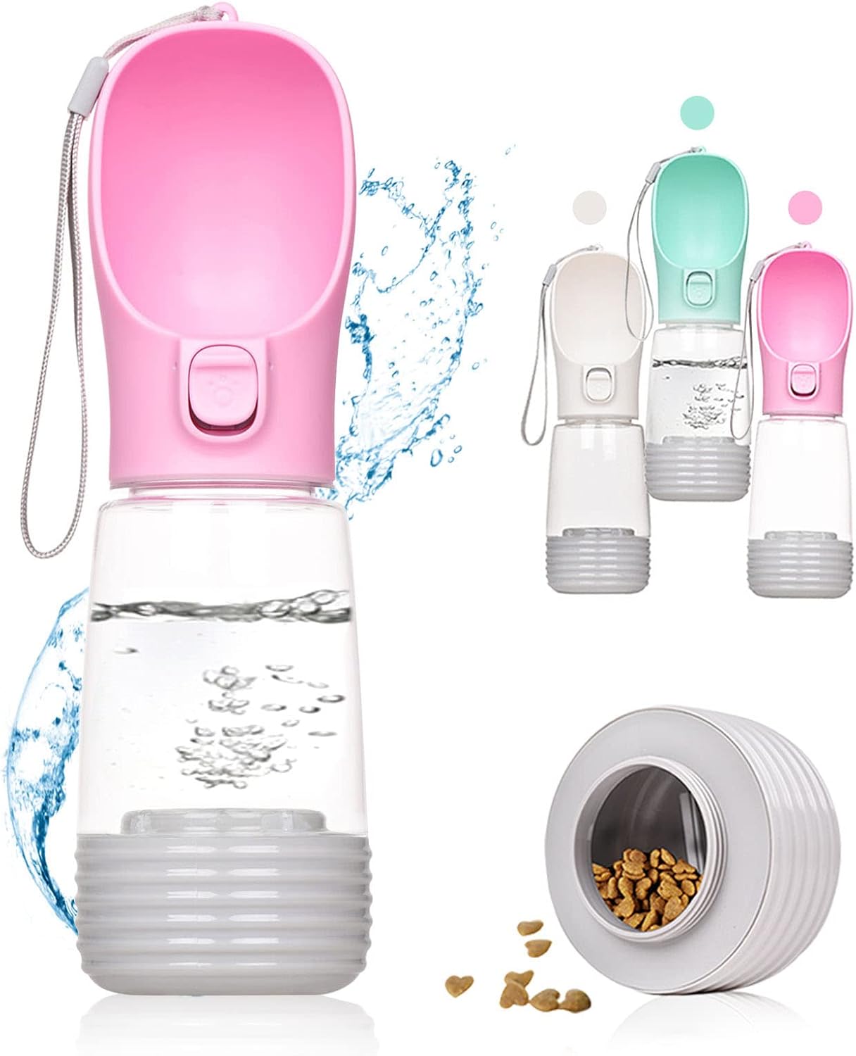 Portable Dog Water Bottles with Leakproof Bowl Dispenser Water & Food Container for Walking Hiking On The Go