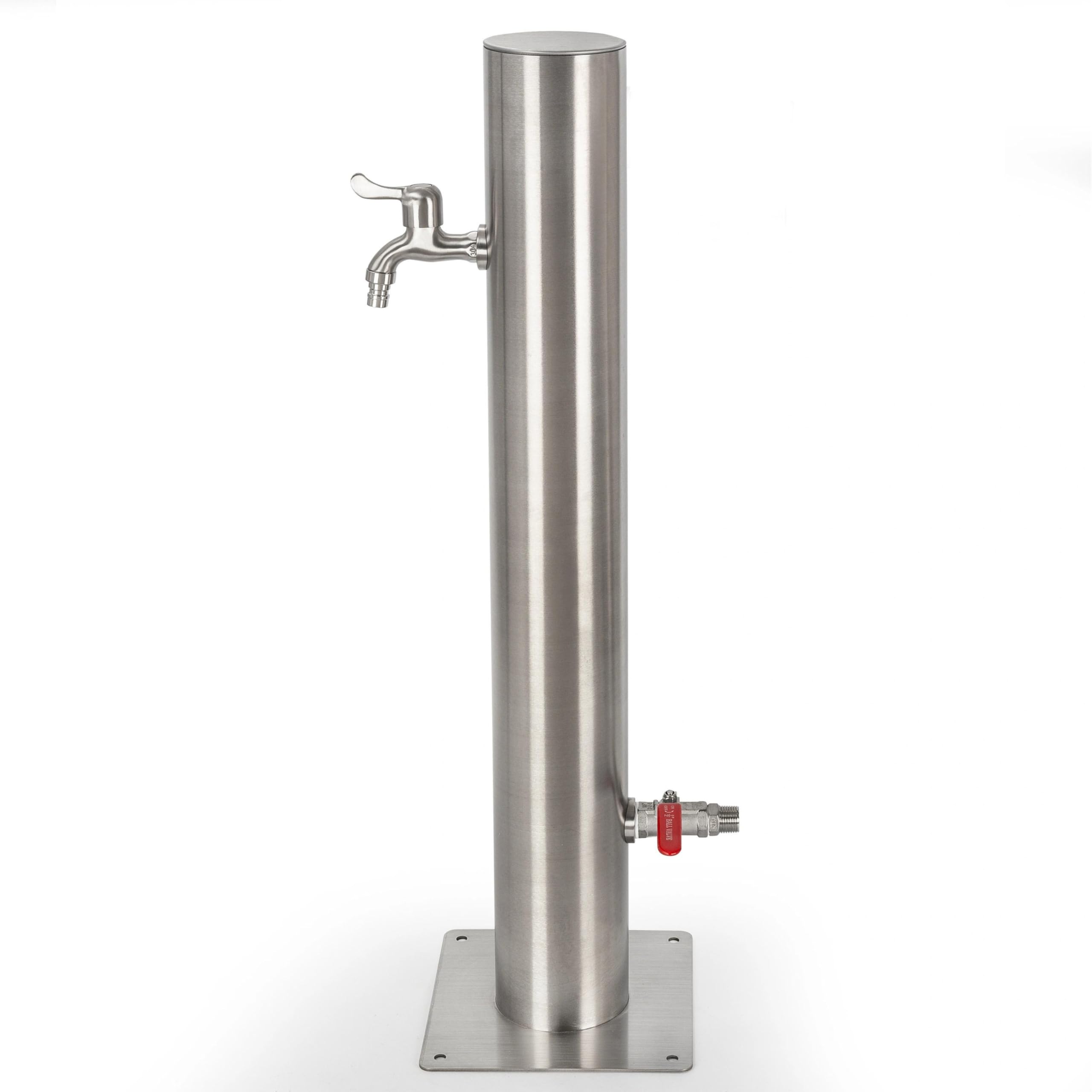UPP Colonne de distribution d'eau en acier inoxydable avec 2 robinets, conduite d'alimentation cachée - Robinet d'eau - Fontaine, installation facile - 75 cm