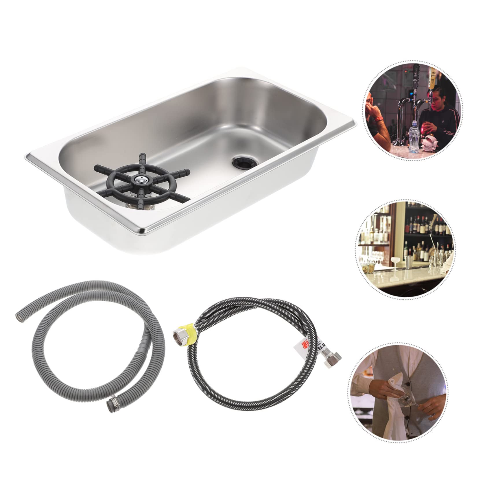 Angoily Scolaborraccia Lavabicchieri Automatico in Acciaio Inox e Silicone, Risciacquo ad Alta Pressione per Bar e Lavello Cucina, Pulizia