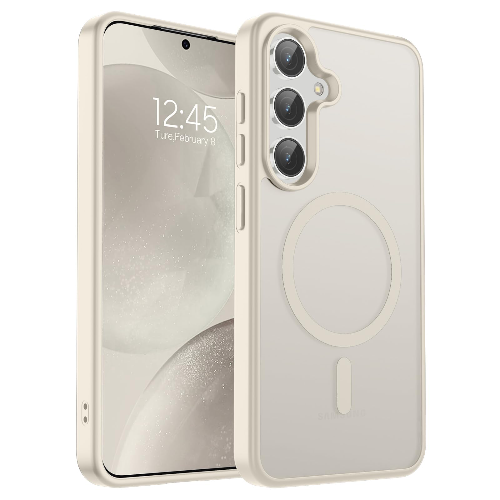 SUPFINE Magnetic for Samsung Galaxy S24 Case / S25 Case(Compatible with MagSafe) (Military Grade Drop Protection) Slim Translucent Shockproof Phone