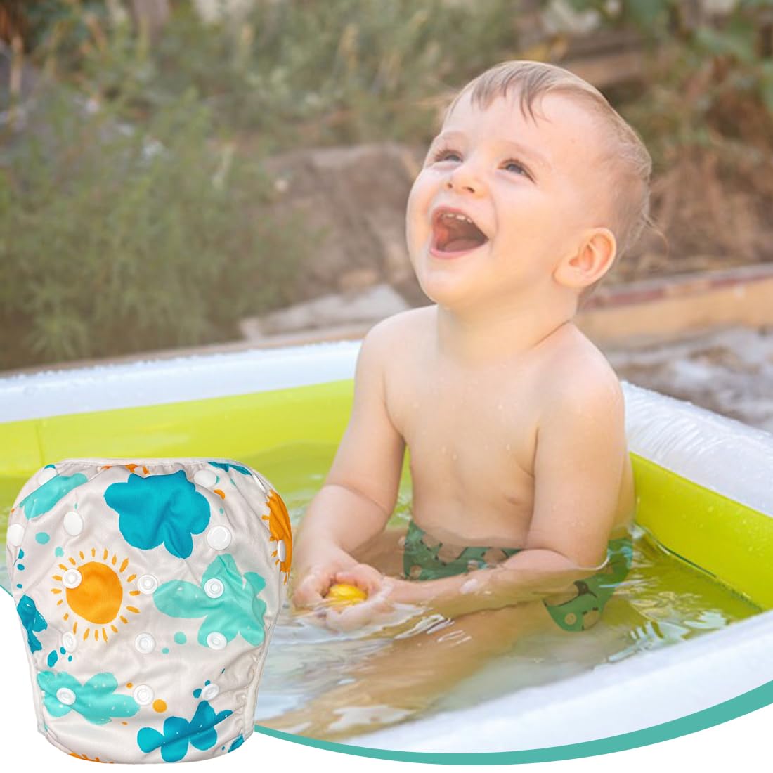 1 Pezzo Pannolino da Bagno Nuovo, Riutilizzabile, Adorabile, con Volant, per Bambine/Ragazze, Costume Contenitivo Neonata, Costumino, Pannolino Piscina Neonato (1-2 anni)