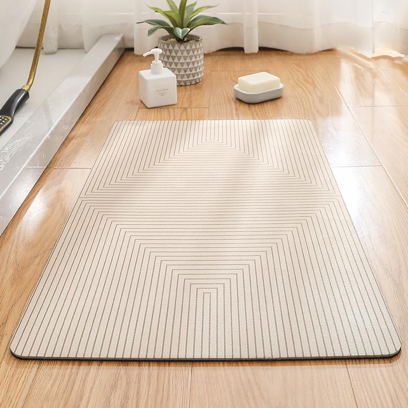 Super Absorbent, Fast Drying Diatomite Earth Bath Mat - Non-Slip, Ultimate Bathroom Floor Safety, Quick Clean Shower Mat, Ideal for Bathrooms, Kitchens & Showers, 32 x 20 inches