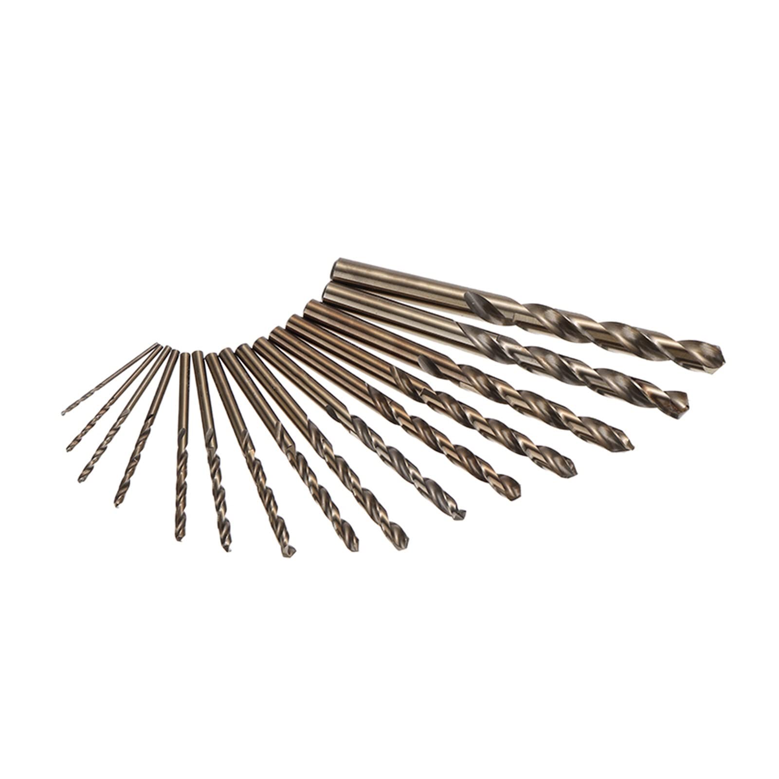 Wiertarka do dziurkowania 15 sztuk Kobalt Twist Wiertarka 1.5-10mm M35 Zestaw bitów routera Ślimak Kobaltowy Typ do wiercenia drewna Wiertnice Wiertnice Akcesoria