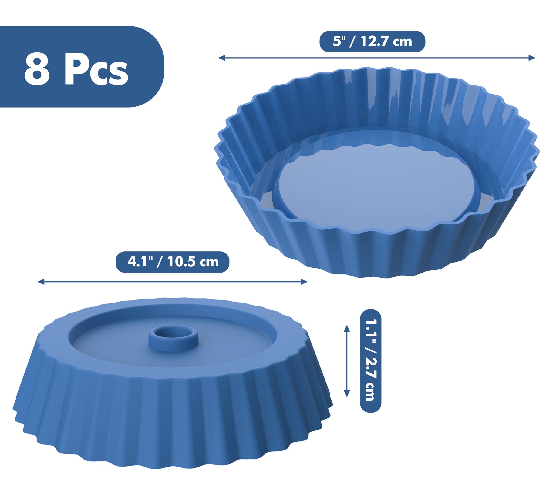 Webake Lot de 2 mini moules à tartelettes en silicone pour tartelettes et bombes cétogènes 6