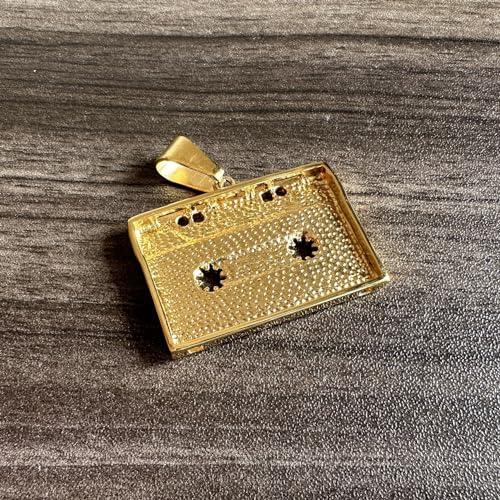 18K Gold Plated Rhinestones Necklace Stainless Steel Tape Pendant Necklace3