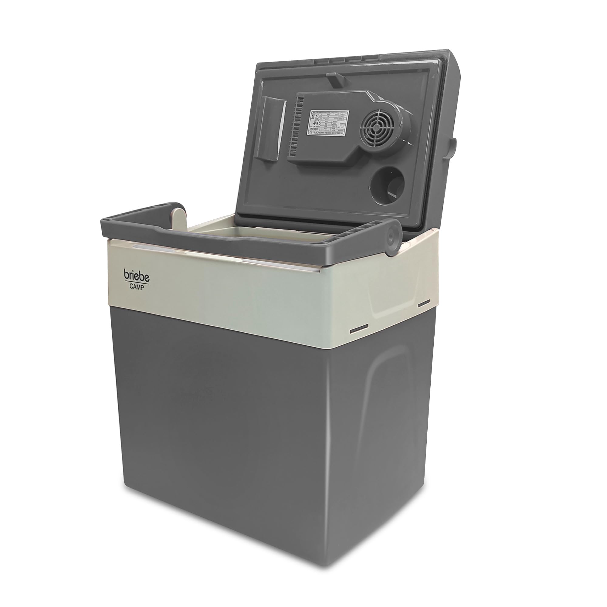 briebe Nevera Portátil Eléctrica de Viaje para Coche, Camping, 12V / 220V, Capacidad 28 litros, Refrigera, Mantiene el Calor, Modo Bajo Consumo