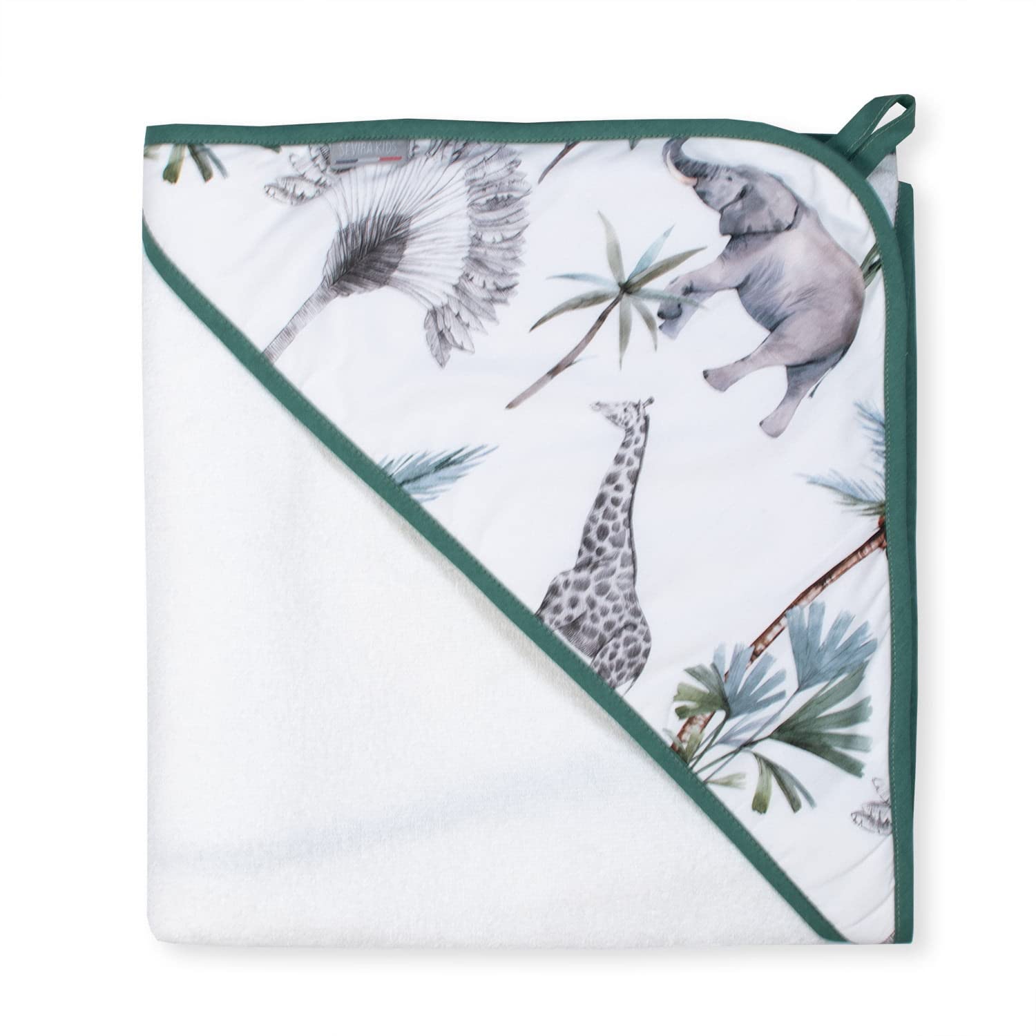Sevira Kids - Grande cape de bain en coton et bambou, Safari Made in France