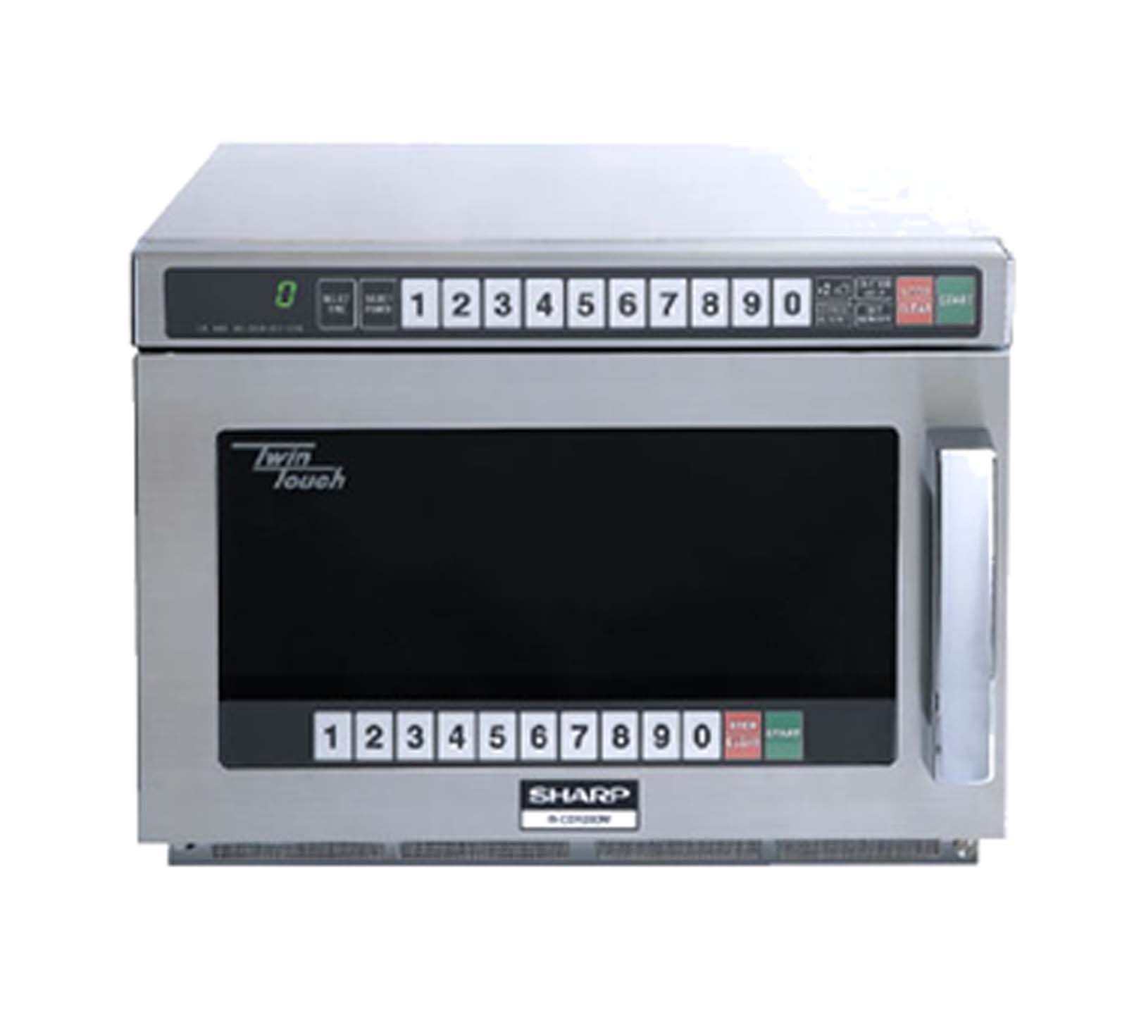 Sharp R-CD1200M Commercial Microwave Oven Heavy-Duty TwinTouch Dual TouchPads 1200W 0 75 Cu Ft Stainless Steel 10 Memory
