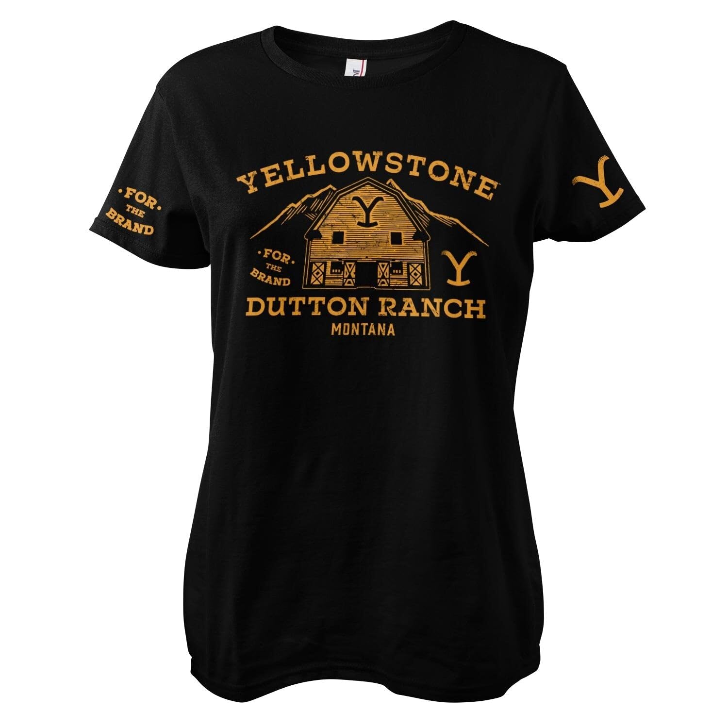 Yellowstone Officially Licensed Barn Women T-Shirt (Black), XX-Large