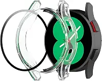Capa Case Bumper com Película de Vidro Embutida marca 123smart Compativel com Galaxy Watch 4 e Watch 5 40mm Sm-R860 R865 SM-R900 R905 LTE - Transparente