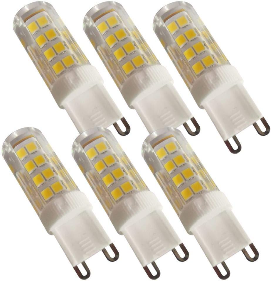 BOKT G9 Led Light Bulb, 7W 110V Chandelier Light Bulbs Non-dimmable, G9 Bi Pin Base,360 Degrees Beam Angle,Pack of 6 (3000K Warm White, 7w)
