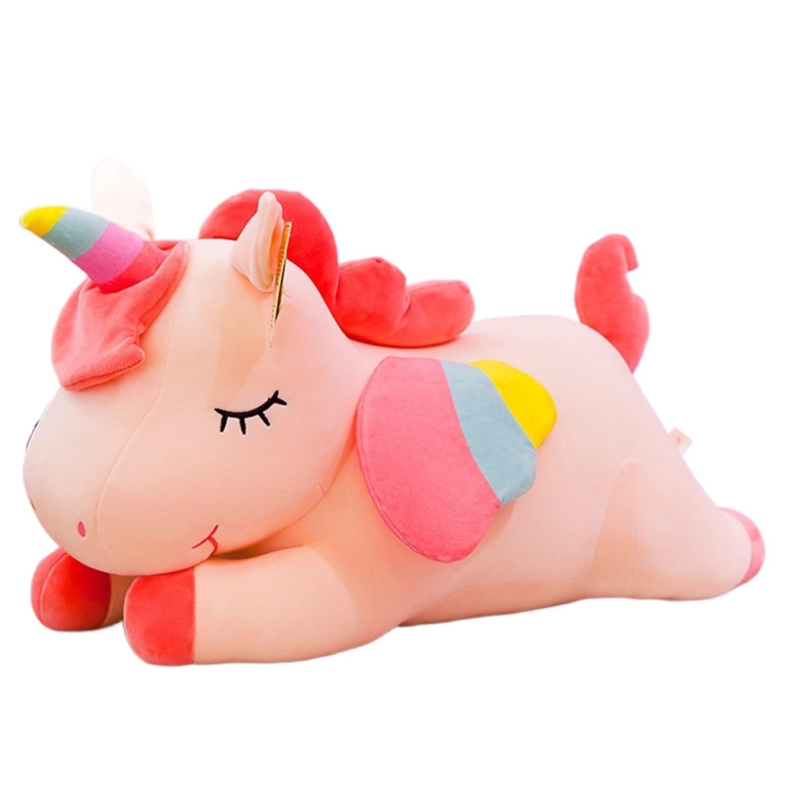 KUKUShining Charming Unicorn Plush, Soft with Rainbow Wings for Girls Great for Room Decor(Pink,65cm/25.6in)