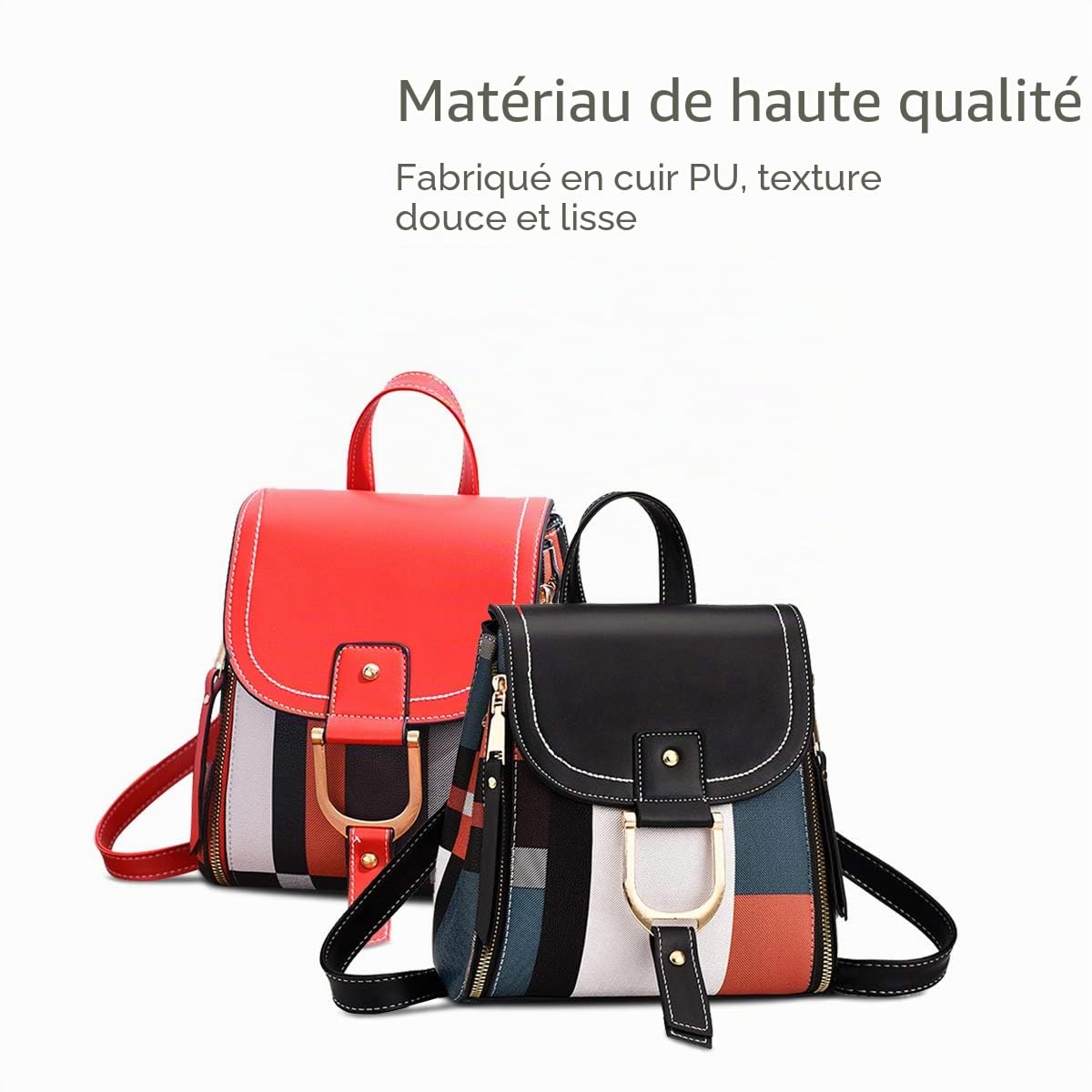 NICOLE&DORIS Sac à Dos Femmes Petit Sac à Dos Sac bandoulière Sacs à Main Sac à Dos pour Dames Cuir Sac à Dos Sac d'épaule