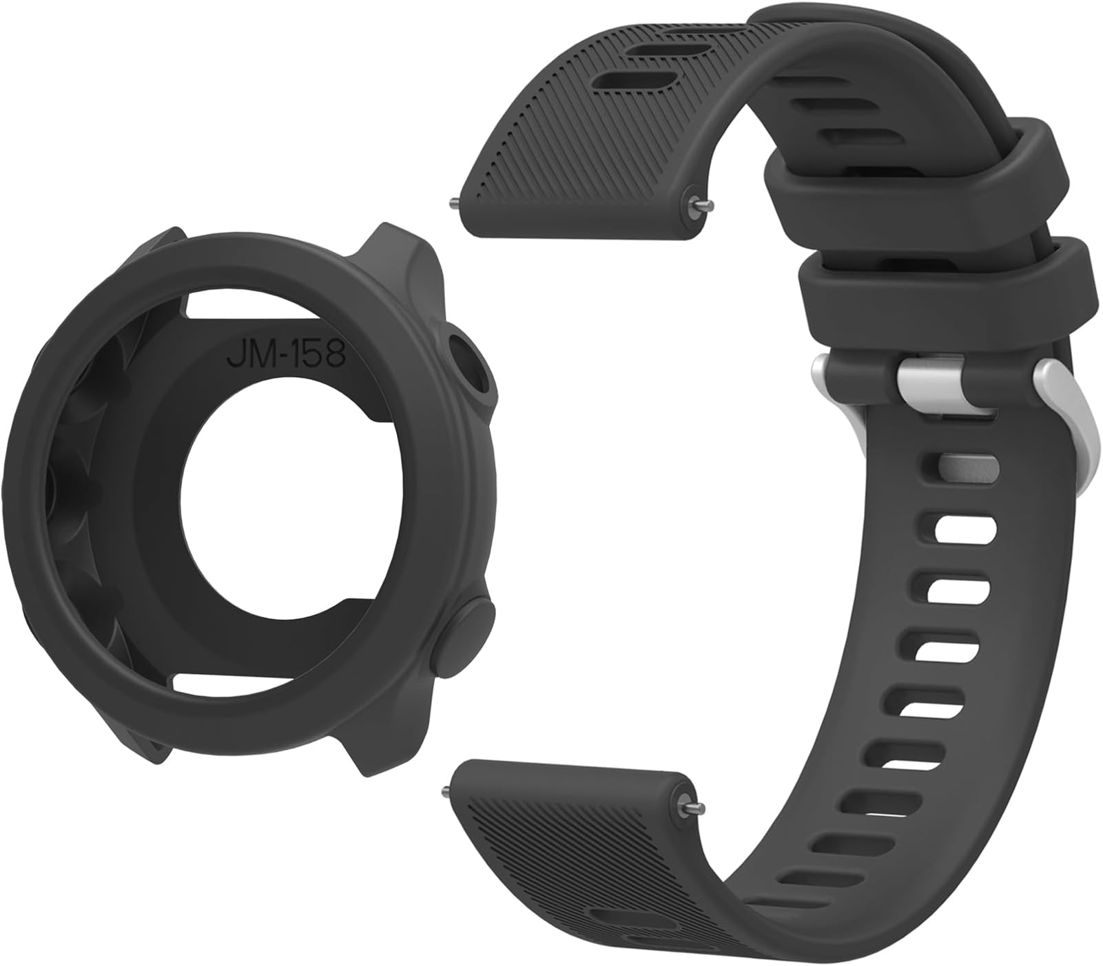 Compatible with Garmin Forerunner 55 Smartwatch Band Silicone with Watch Case Cover