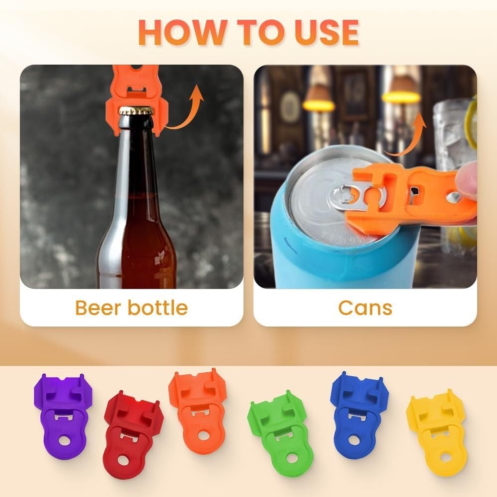 Apriscatole Pop, Apriscatole Di Soda – Apriscatole Per Unghie Lunghe Con Portachiavi | Apriscatole Arcobaleno Per Lattine Di Birra, Un Must Per Gli Anziani - Foto 9