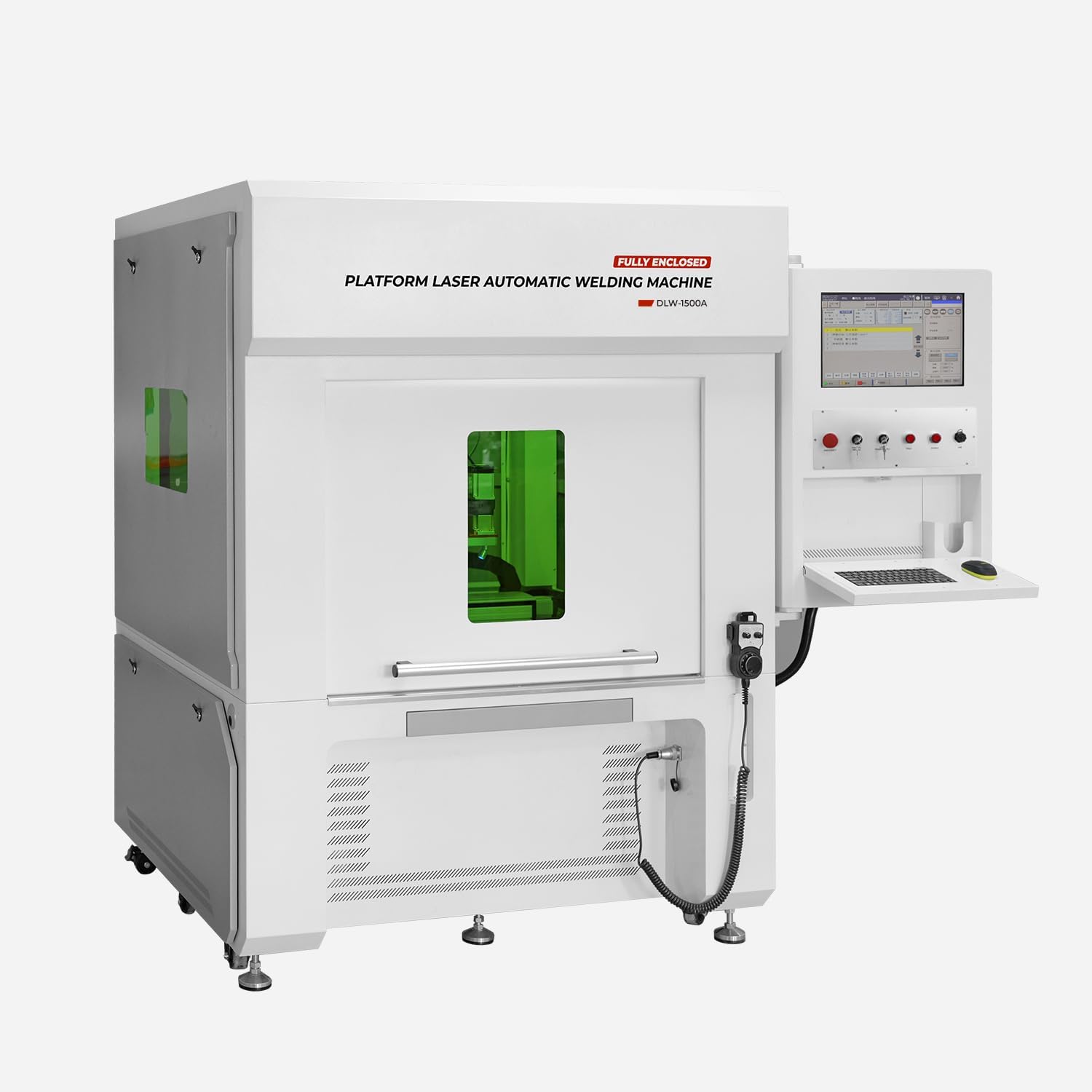 ZAC 1500W Platform Laser Welding Machine with 5-axis Linkage Fully Enclosed Fiber Metal Welder Intelligent Dual-Station Robotic Arm for Carbon Steel Zinc Stainless Aluminum Nickel, Class 1, 0.39mW