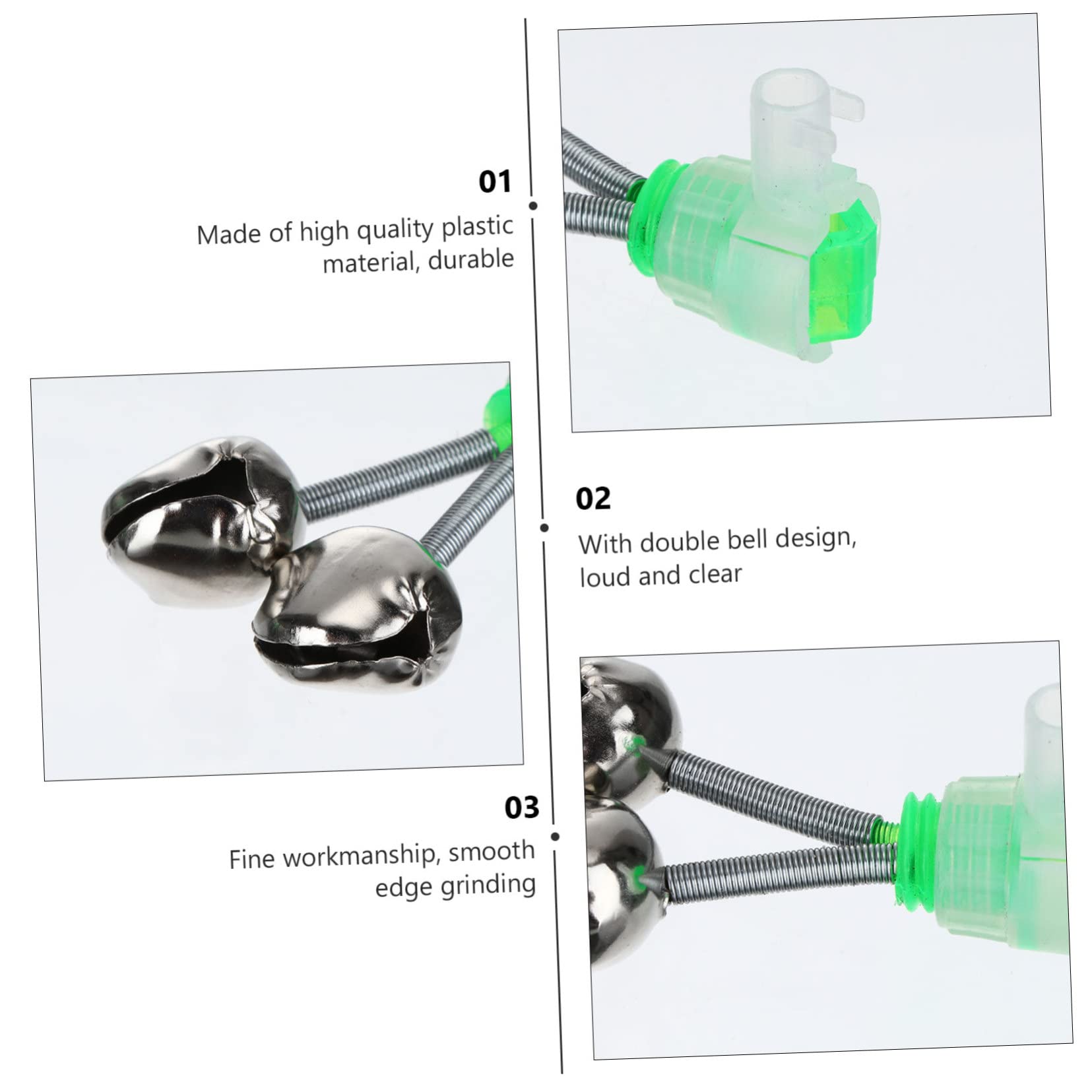 BRIGHTFUFU Fishing Bells 12pcs Rod Alarms Fishing Pole Accessories Easy to Install