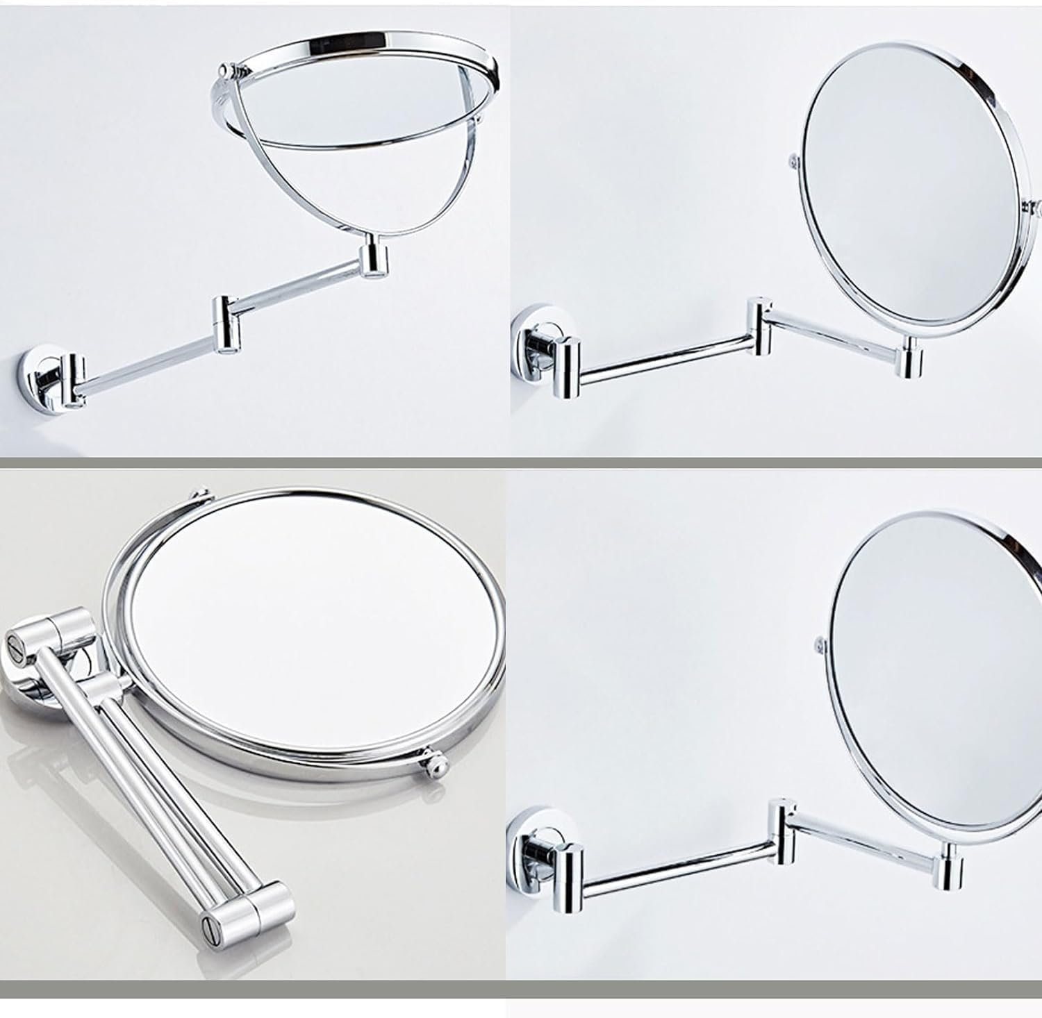 Makeup Mirror Wall Mounted Extra Long Arm, Magnifying Mirror Wall Mounted Adjustable, Cosmetic Vanity Mirror Magnification Double Sided, 360° Swivel Extend and Fold Bathroom Shaving Mirror ( Color : B