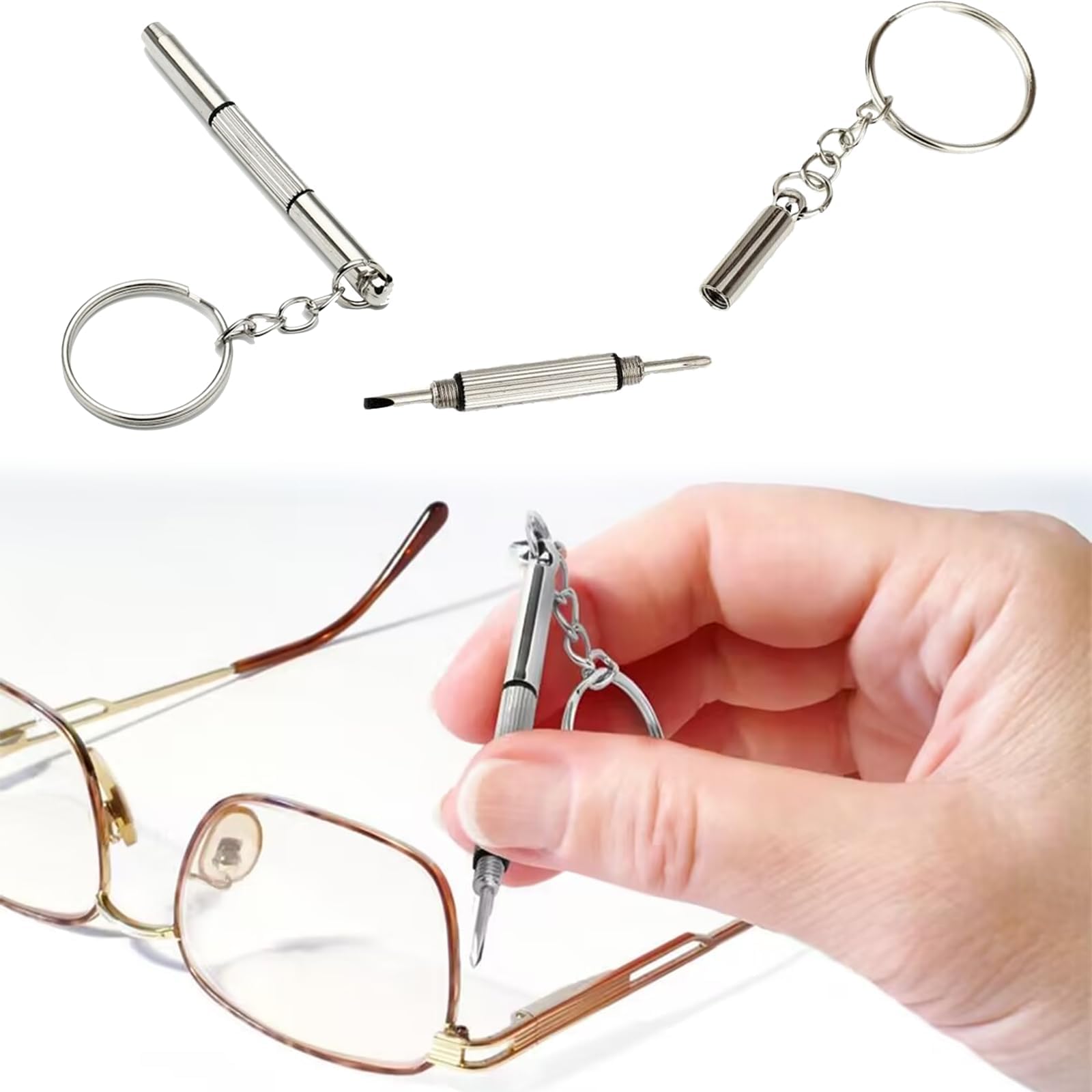Multifunction Eyeglass Screwdriver 2 PCS Glasses Screwdriver Mini Hand