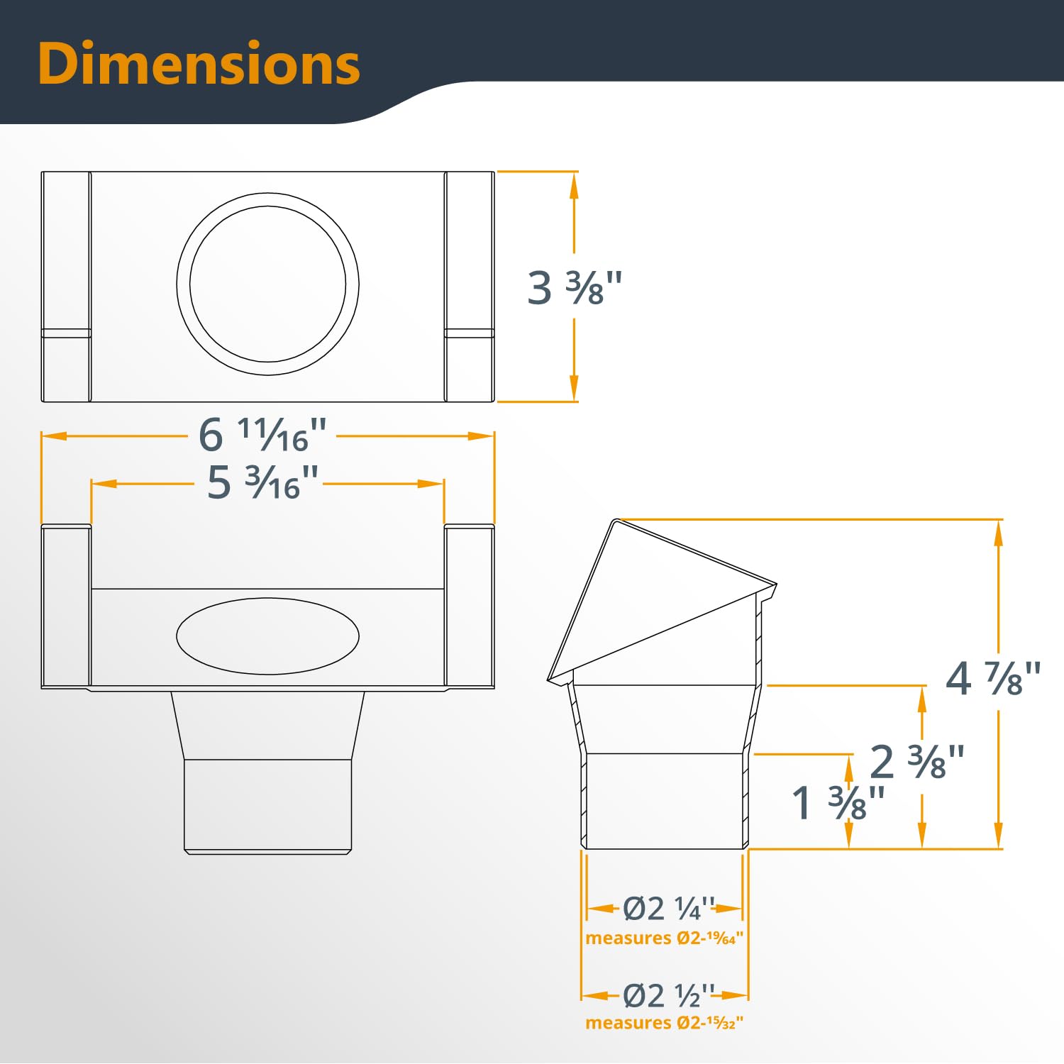 POWERTEC 70288 Embout de défonceuse pour table de défonceuse – Tuyau de collecte de poussière 2-1/2" connecteur
