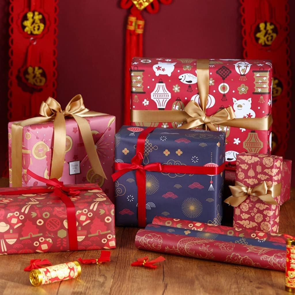 Wrapping Paper Sheets Set Of 6,DIY Gift Red,70Cm X 50Cm
