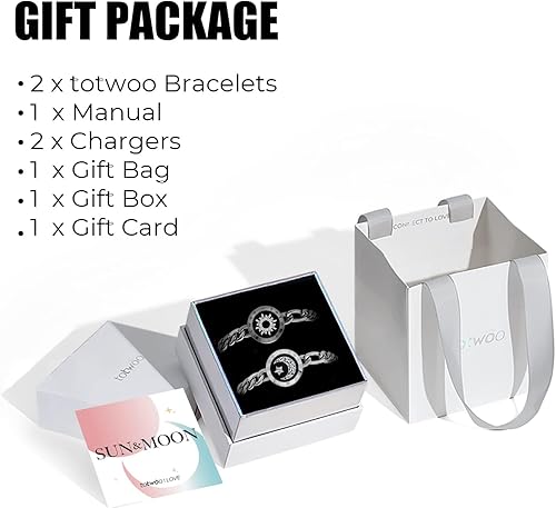 Miniatura 6 de TOTWOO Long Distance Touch Bracelets for Couples, Vibration & Light up for Love Couples Bracelets Long Distance Relationship Gifts for Girlfriend