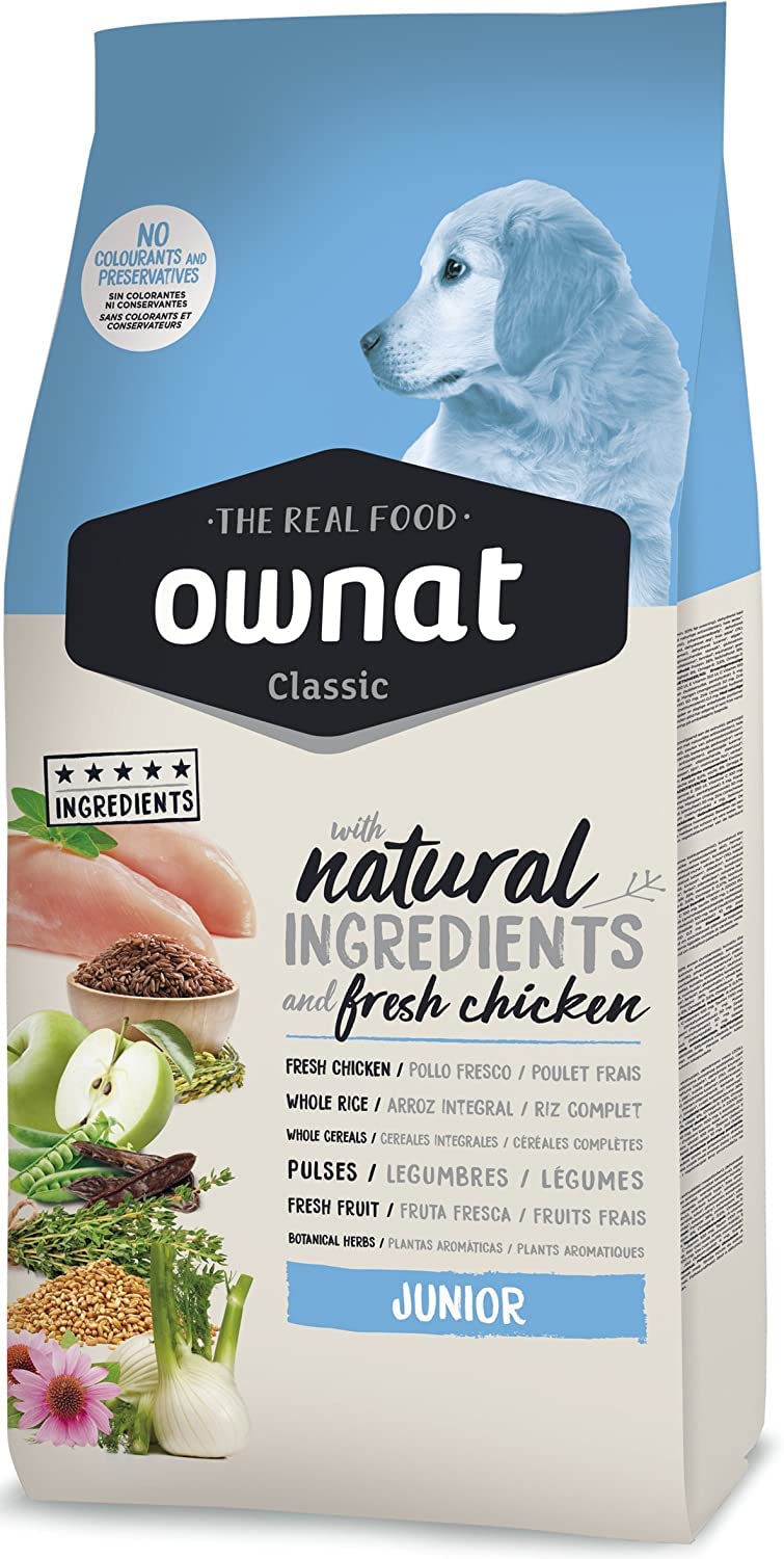 Peyca Ownat Classic Junior Pollo 12kg, pienso para Cachorros, Perros pequeños.