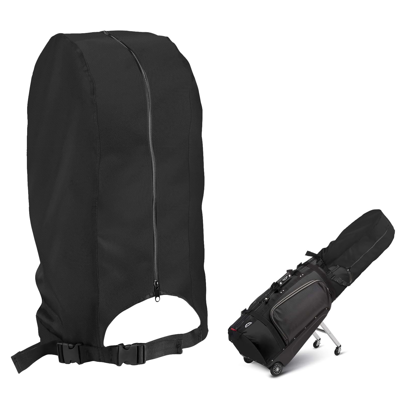 MUTUSHI Golf Bag Rain Cover Waterproof Golf Bag Hood Cover Gifts for Any Golfer,Beginner,Men and Women 13" L x 8" W x 20" H Black