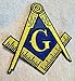 Masonic Logo Patch Embroidered Iron-On Freemason Lodge Emblem Mason G Square Compass