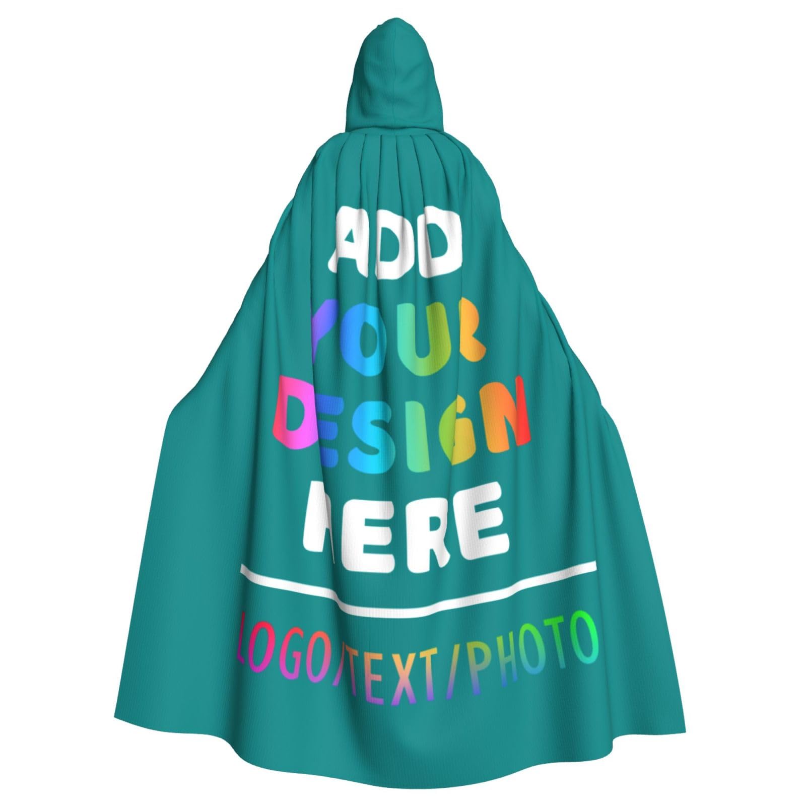 Custom Cape Personalised Black Cloak Add Your Text Logo Photo Custom Halloween Costumes Adult Cape With Hood Add Image Personalised Funny Gifts for Him Her Couple Friend, Masquerade Wedding Party