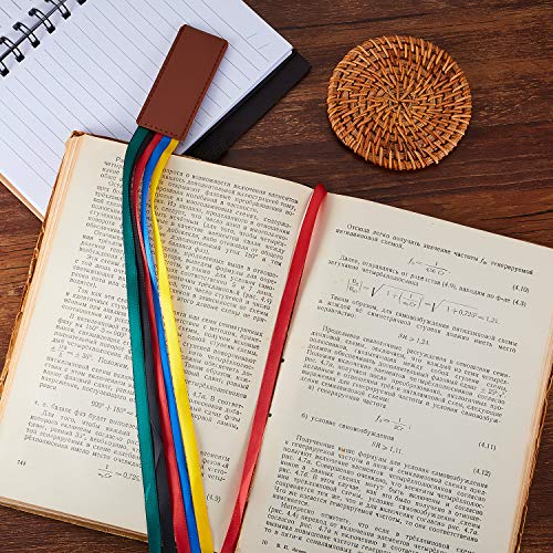 6 Pieces Bible Ribbon Bookmark Multi Ribbon Page Marker Leatherette Bookmark Artificial Leather Bookmark With Colorful Ribbons For Books (Bright Color) #TOP2