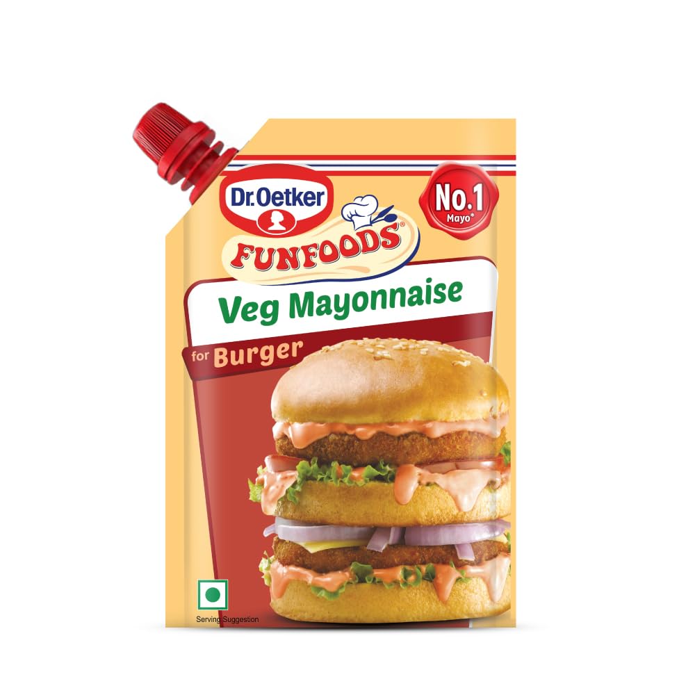 Dr. Oetker FunFoods Veg Mayonnaise Burger, 100g, Made with 38% Tomatoes