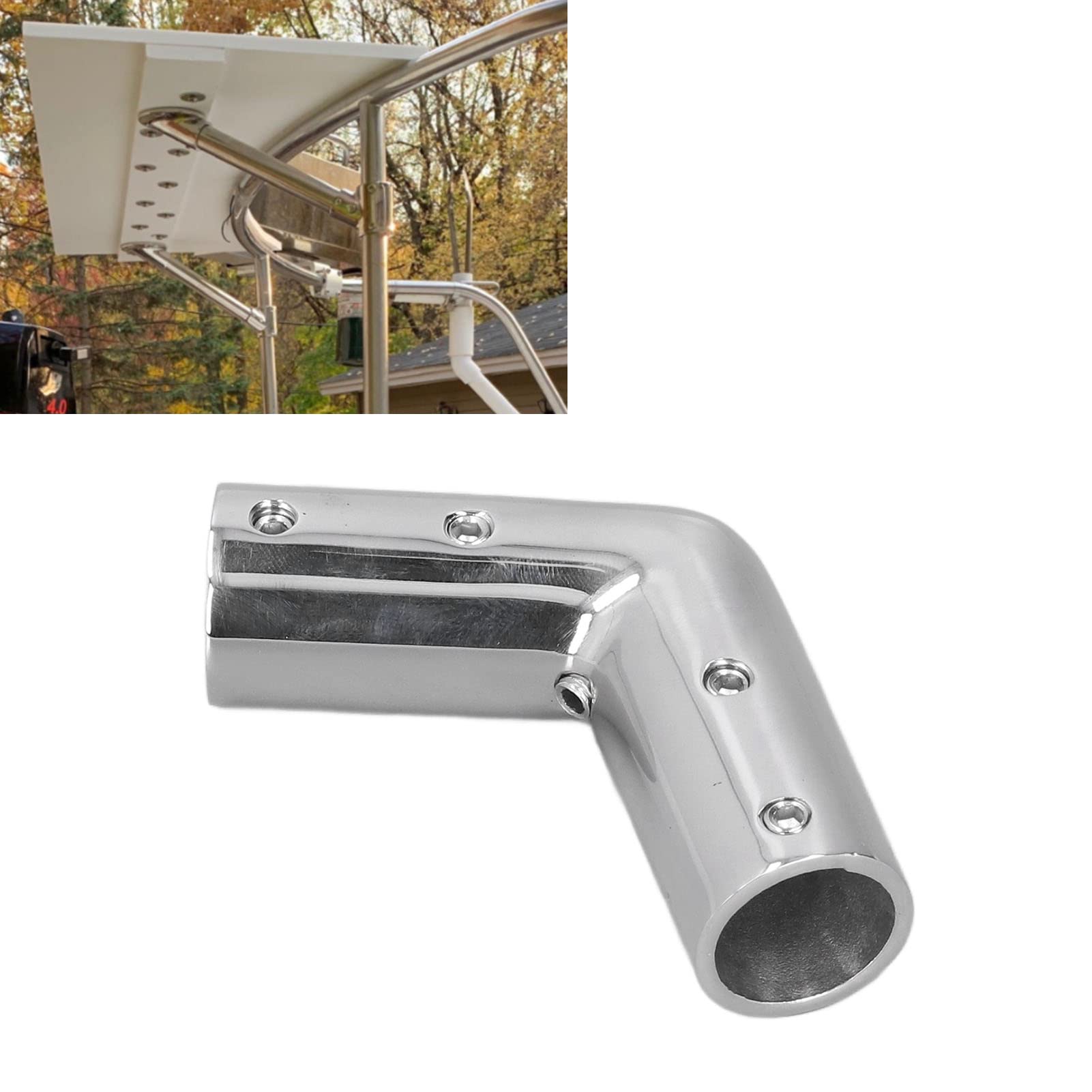 SHENGHUISS 1 Paar Handlaufverbinder 25,8 Mm – 60° T-Stück Für 2,5 Cm Rohre, Marine-Edelstahl 316 Poliert Inkl. Innensechskantschlüssel