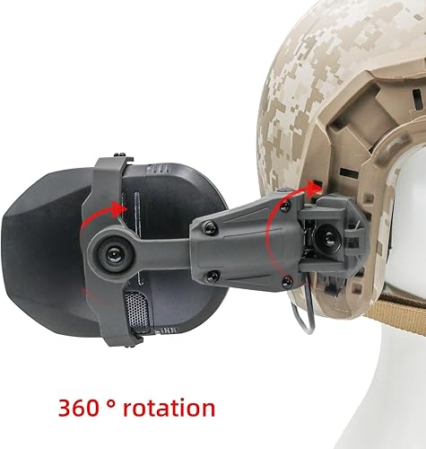 Vista 12 de HEARFALCOM Adaptador de riel ARC para cascos de la serie Fast compatible con orejeras Walker's Razor (Walkers Razor, Walkers Razor Digital) Negro