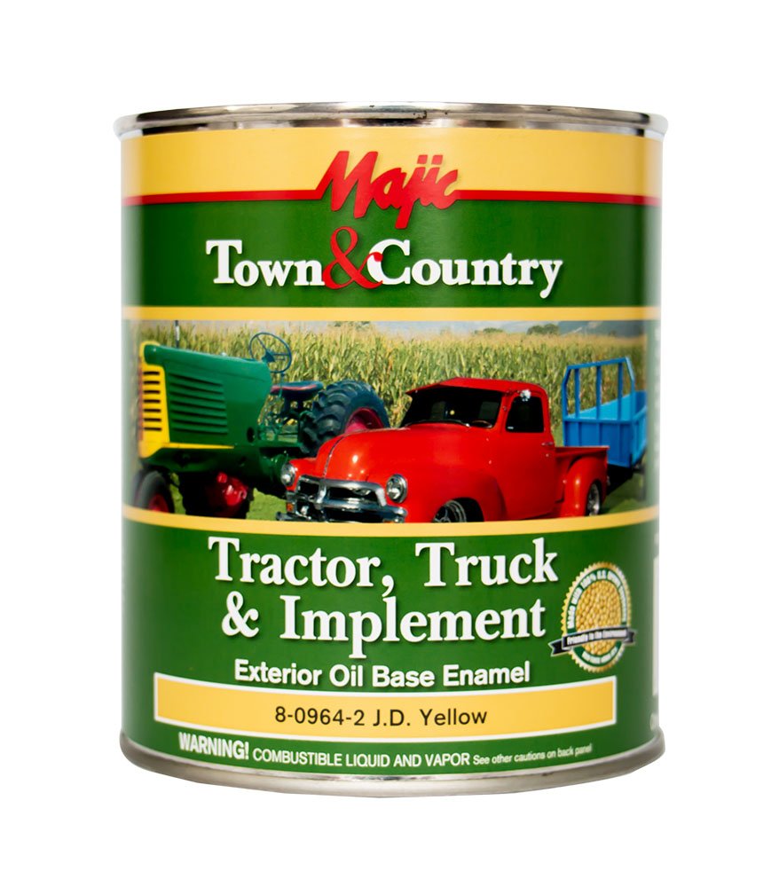 Majic Paints 8-0964-2 Town & Country Tractor, Truck & Implement Oil Base Enamel Paint, 1-Quart, Equipment Yellow