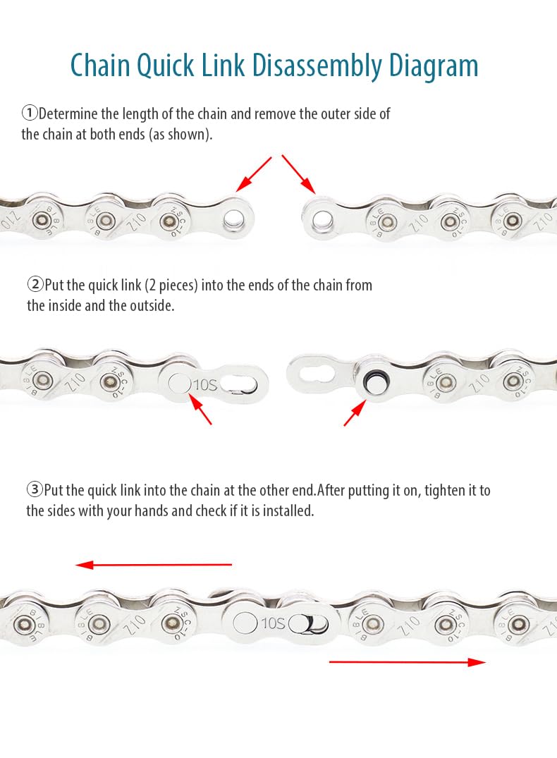 Bicycle Chain Quick Links - 10 Pairs, 6/7/8 Speed -6